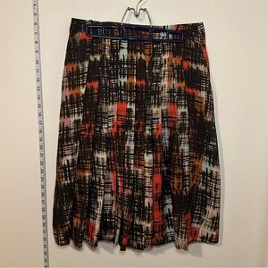 Anthropologie Colorful Pleated Midi Skirt